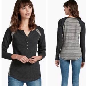Lucky Brand Charcoal Ling Sleeve Henley